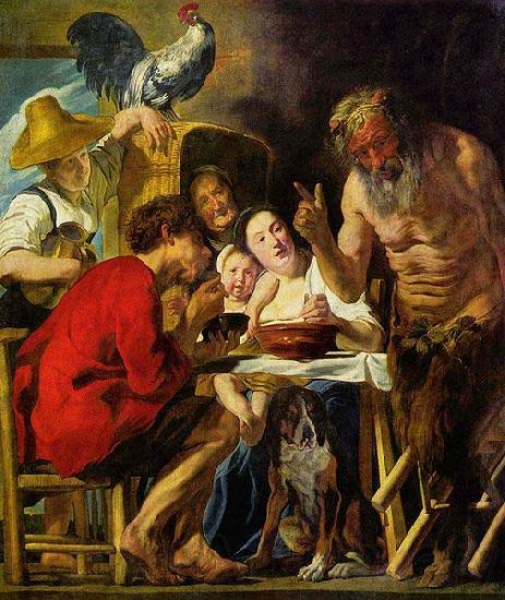 Jacob Jordaens The Satyr and the Peasant Germany oil painting art